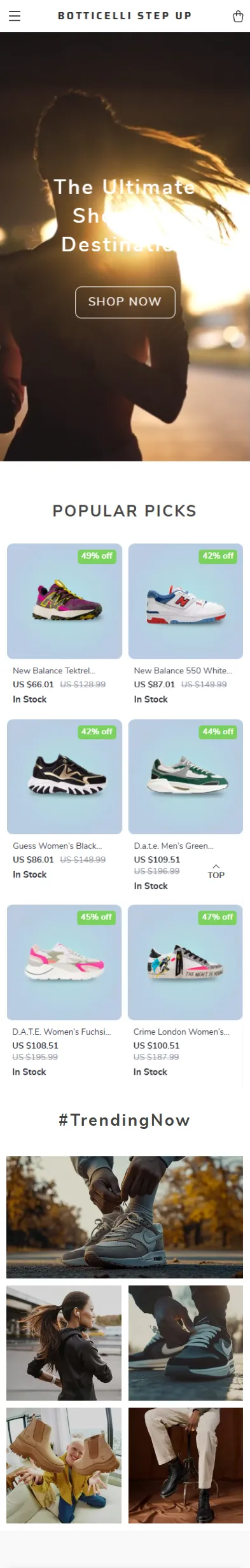 Store – mobile view