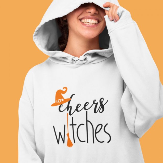 Unisex "Cheers Witches" Heavy-Blend Halloween Outfit Hoodie