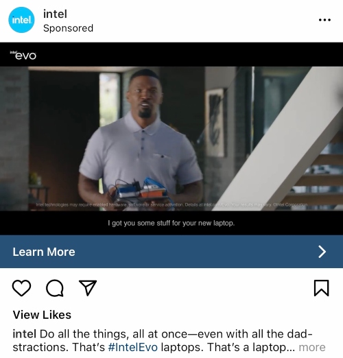 Best Instagram ads_Intel example