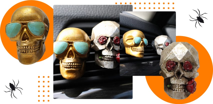 Halloween products: skull air fresheners