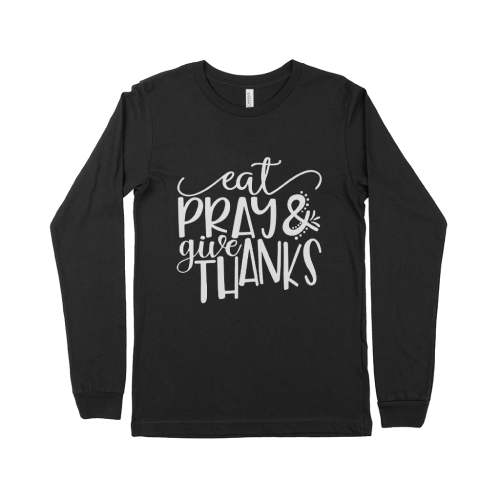 Thanksgiving outfits_Eat, Pray, Give Thanks Jersey Long-Sleeve T-Shirt