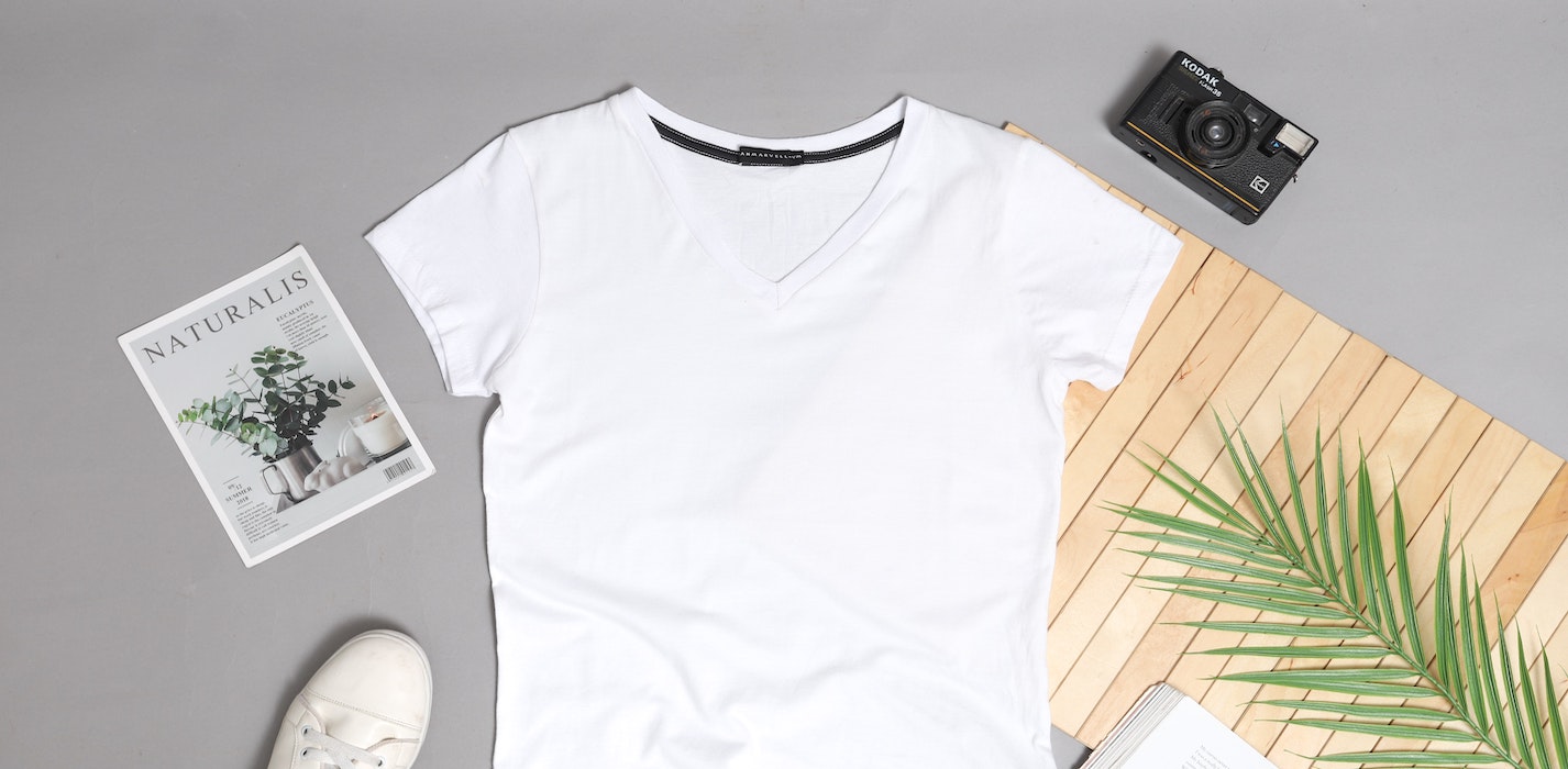 a picture showing a white t-shirt ready for print-on-demand