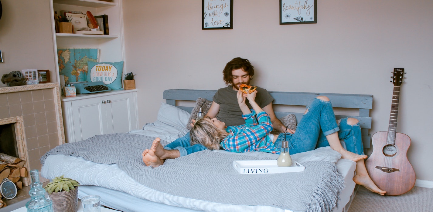 a picture showing a happy family in their house