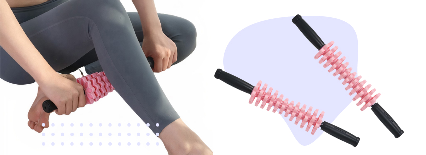 Items for indoor workouts_Pink Massage Roller Stick