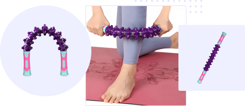 Items for indoor workouts_Purple Flexible Massage Stick