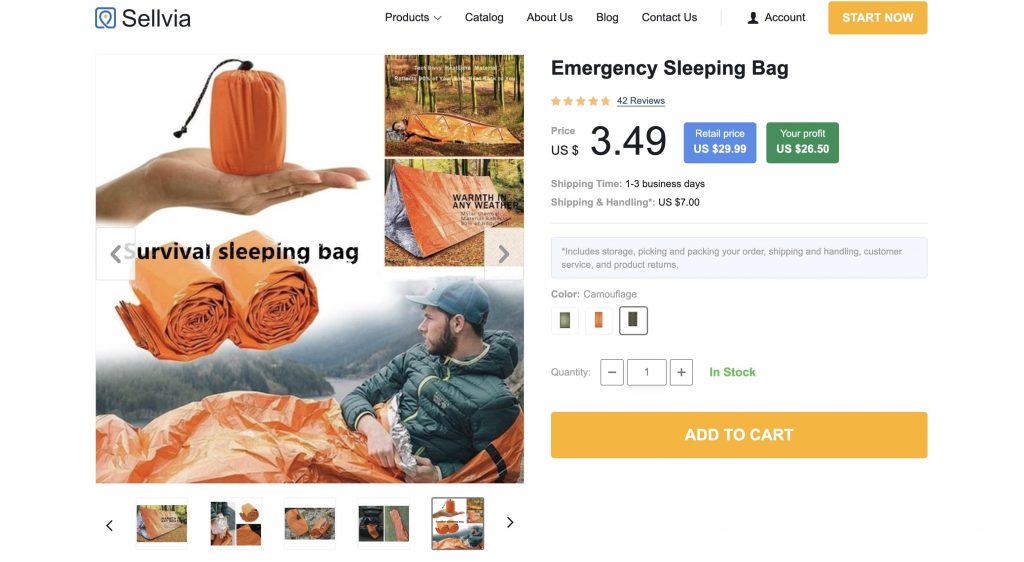 a picture showing an emergency sleeping bag