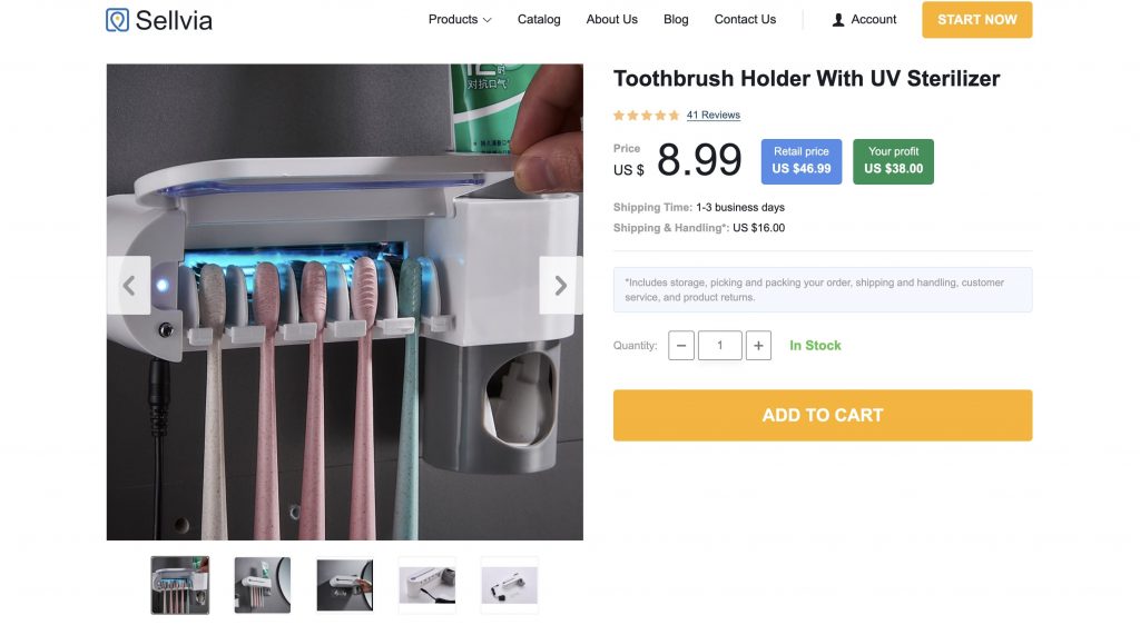 a picture showing the best-selling ecommerce product - it's toothbrush holder and sanitizer