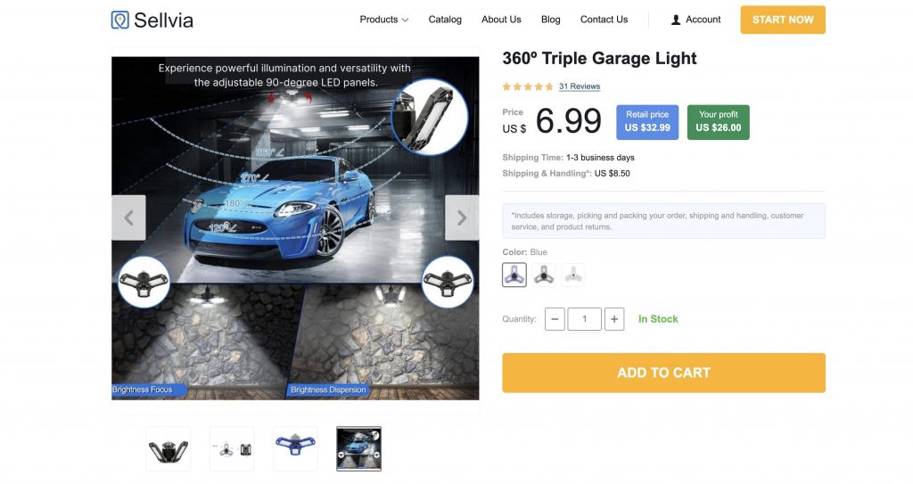 a picture showing triple garage light to sell in your store