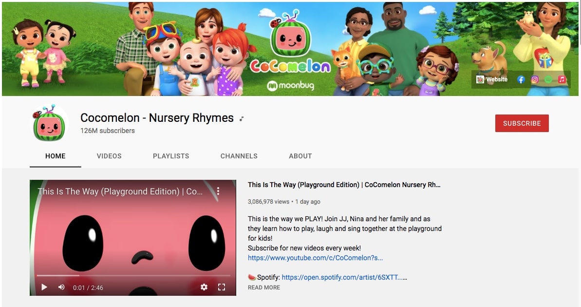 Top YouTube Channels: Cocomelon - Nursery Rhymes