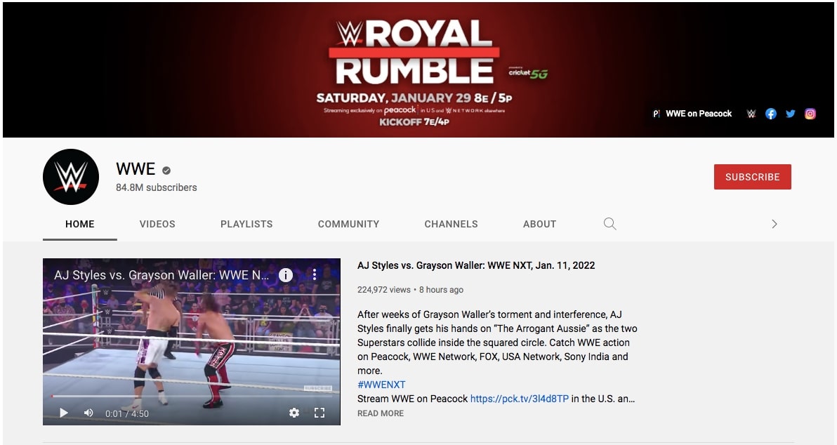 Top YouTube Channels: WWE