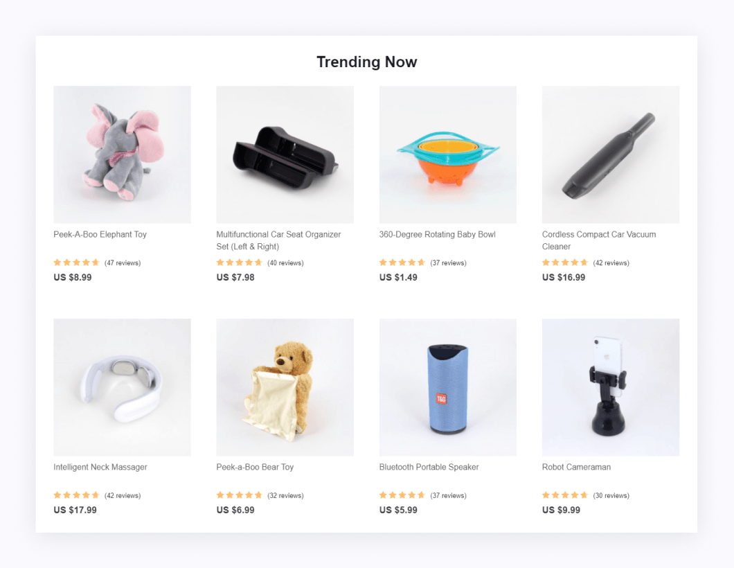 a picture showing where to find trending products to sell