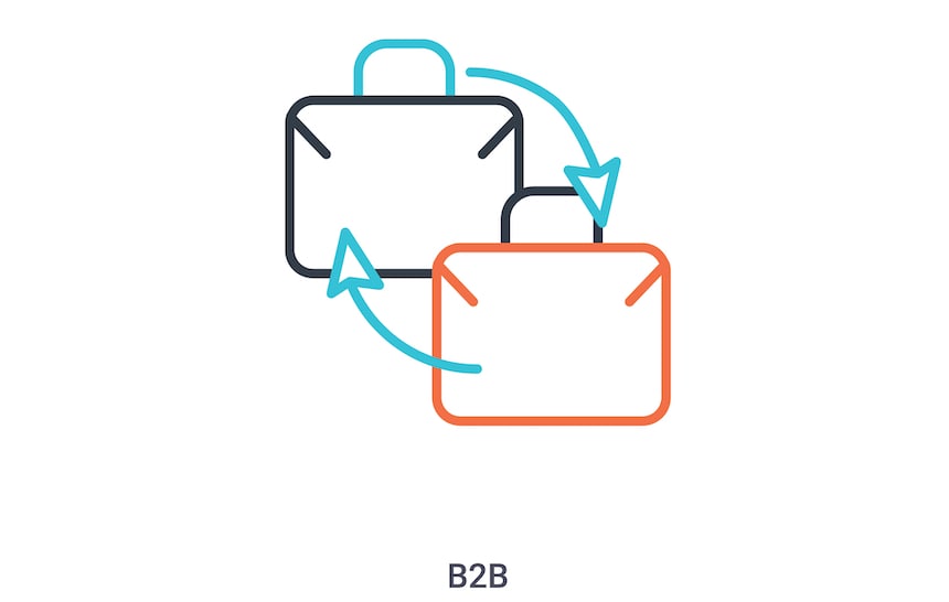 a picture showing among other types of ecommerce businesses how b2b businesses work