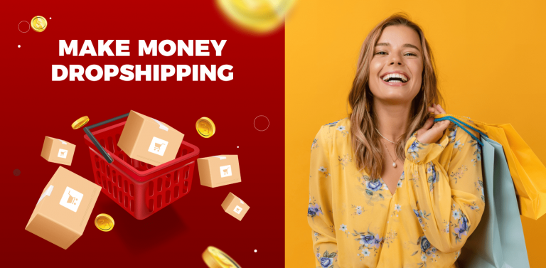cover for article about how to make money with dropshipping