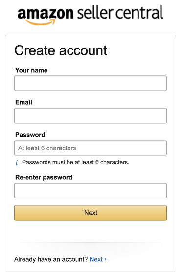 a picture showing how to create a seller account on amazon