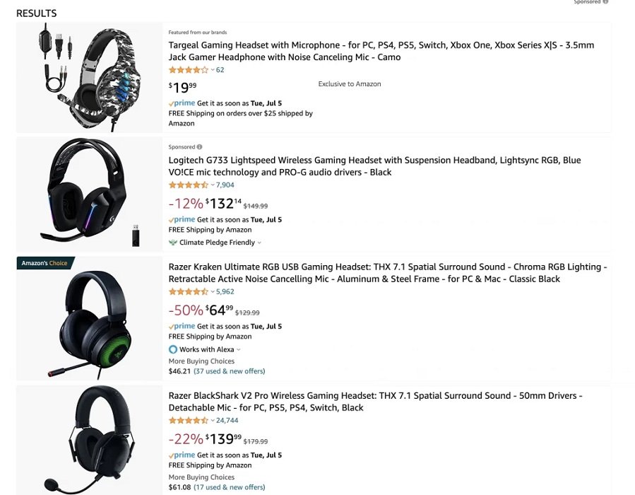 a picture showing gaming accessories trending on the market right now