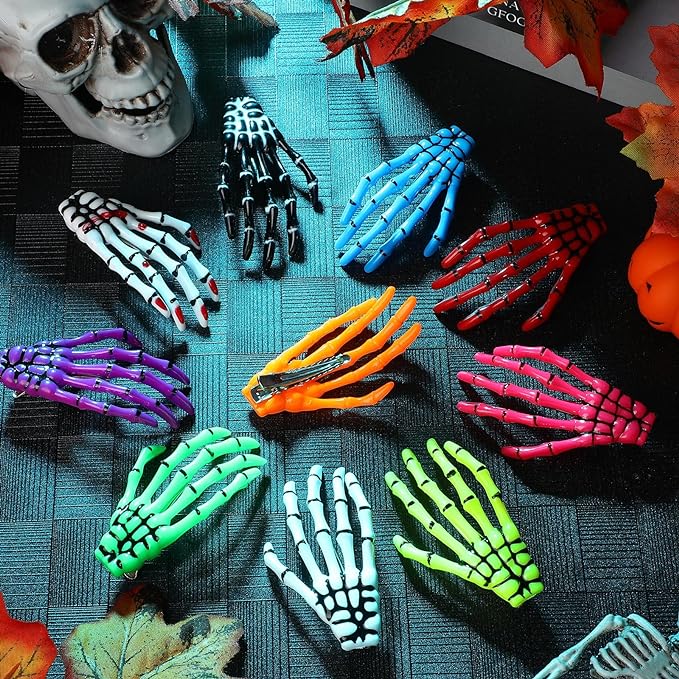 a picture introducing skeleton hand hair clips