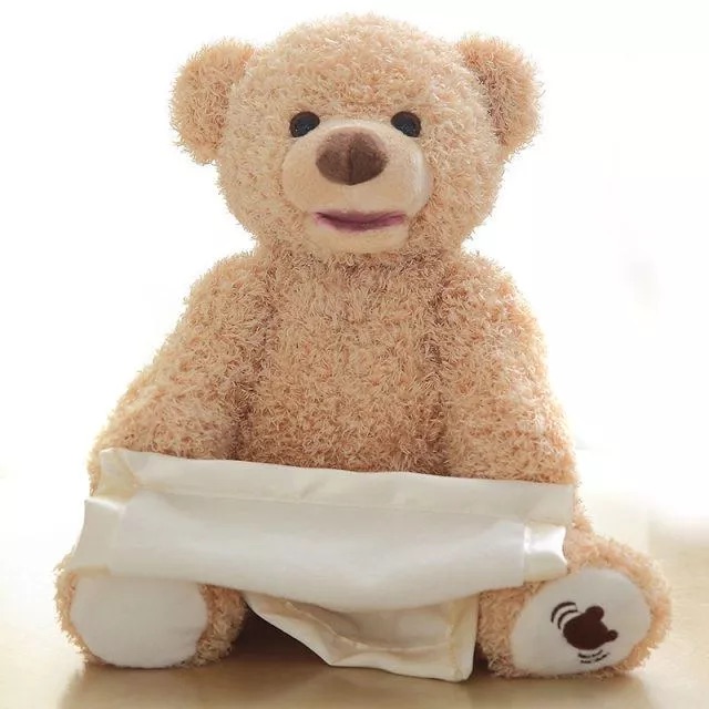 a picture showing a peek-a-boo bear you can dropship from Sellvia with ease