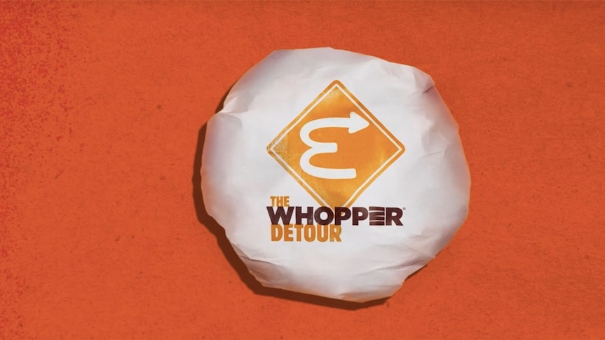 a picture showing a creative ad campaign of Burger King