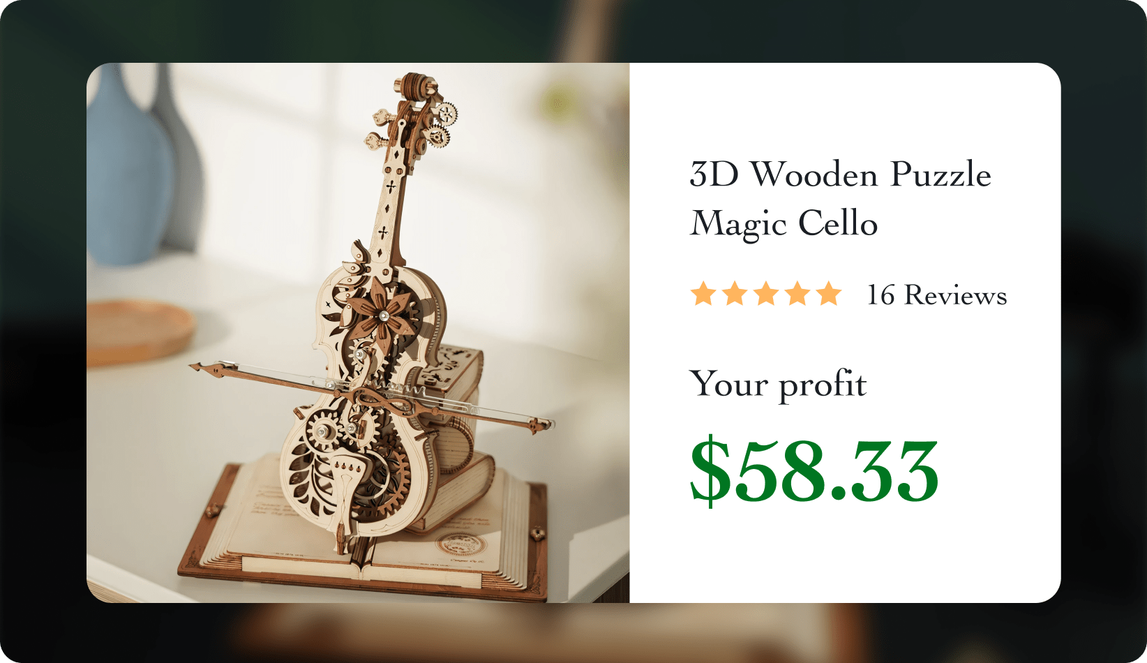 product picture luxury 3D wooden puzzle magic Cello