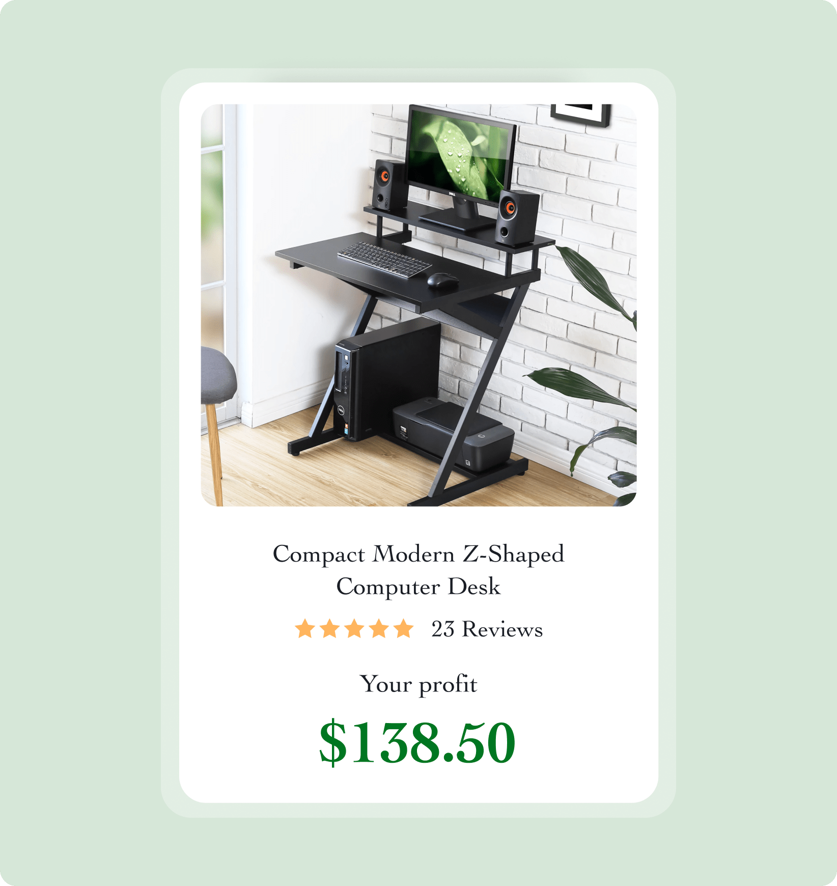 product picture luxury compact Z-shaped computer desk