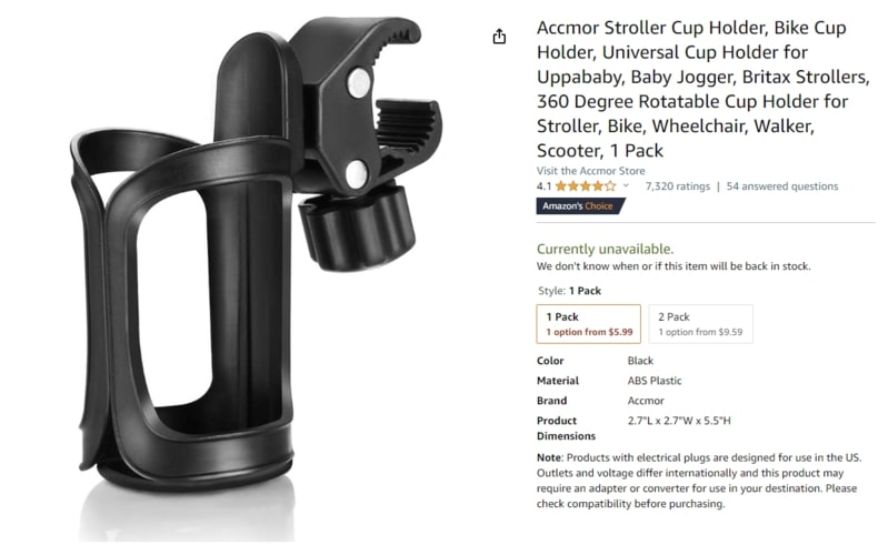 Accmor product screenshot cup holder