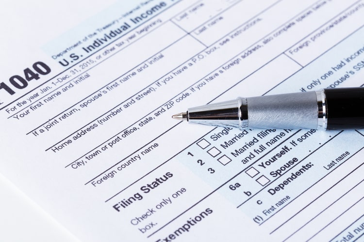 Picture of tax form