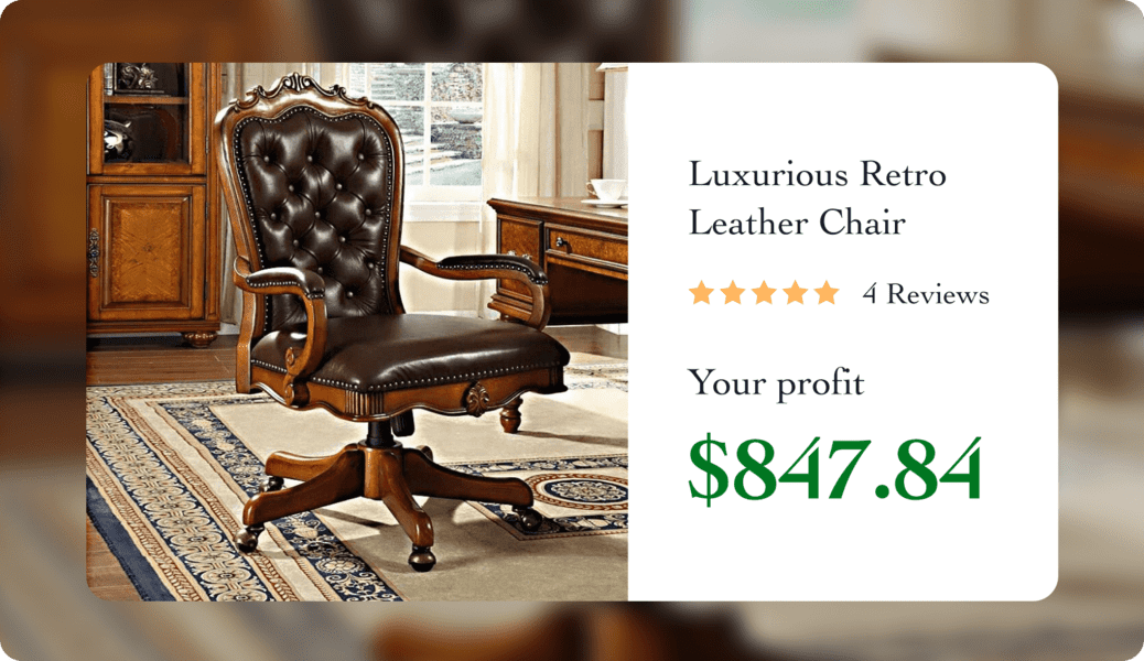 product photo luxurious retro leather chair