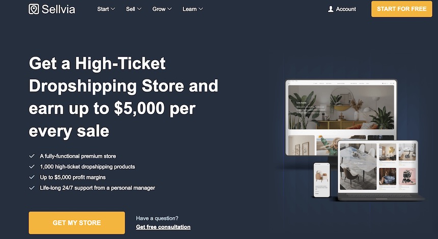 a picture introducing high-ticket dropshipping stores for sale