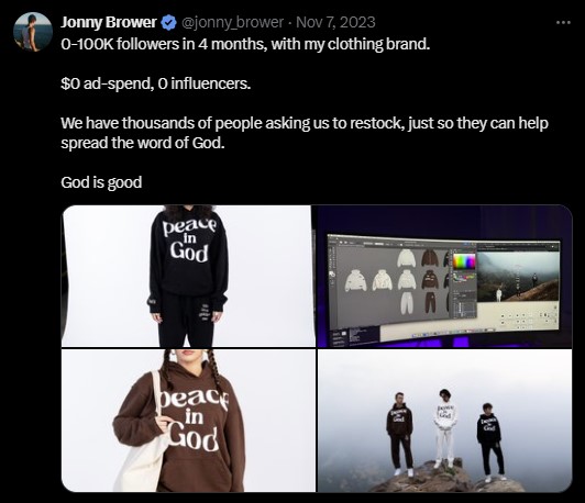 screenshot jonny brower twitter