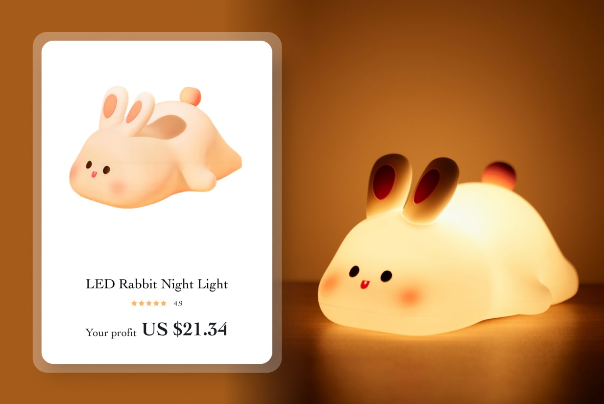 LED Night Light Cute Rabbit Lamp