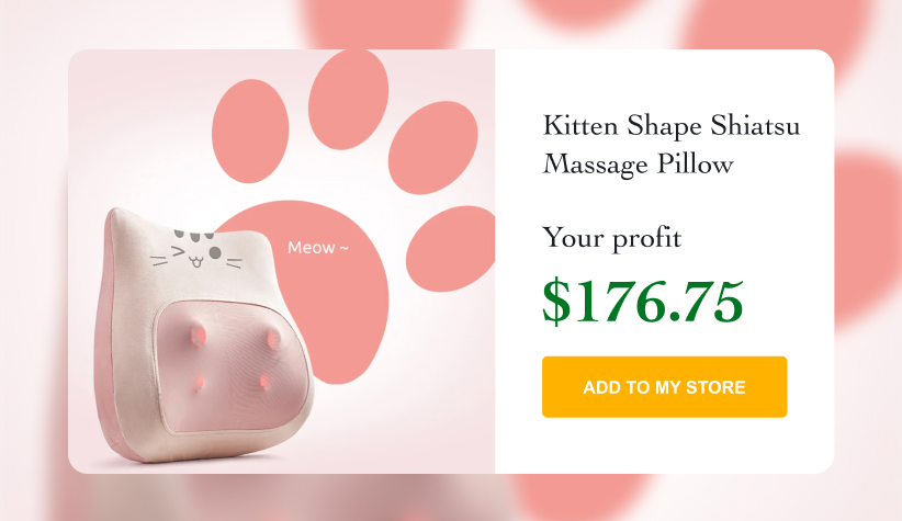 Kitten Shape Shiatsu Massage Pillow 