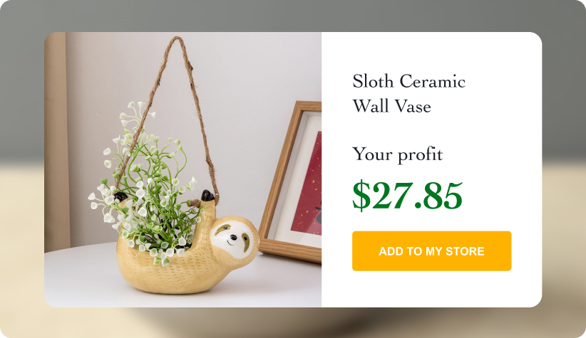 Sloth Ceramic Wall Vase