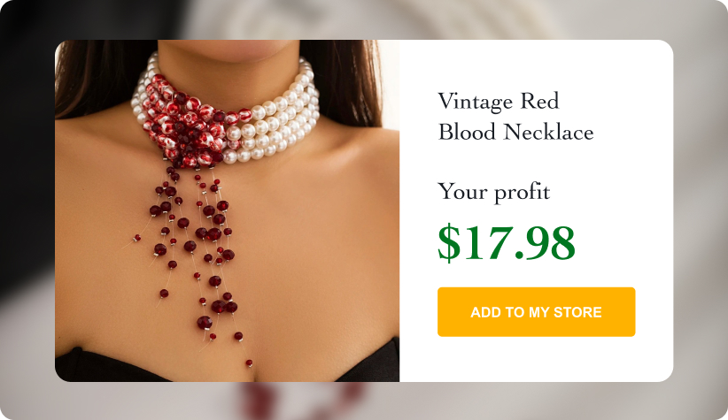 Vintage Red Blood Necklace