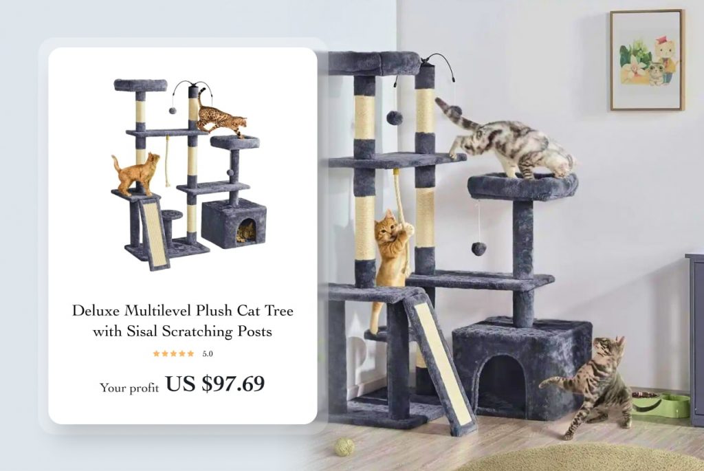 Deluxe Multilevel Plush Cat Tree with Sisal Scratching Posts