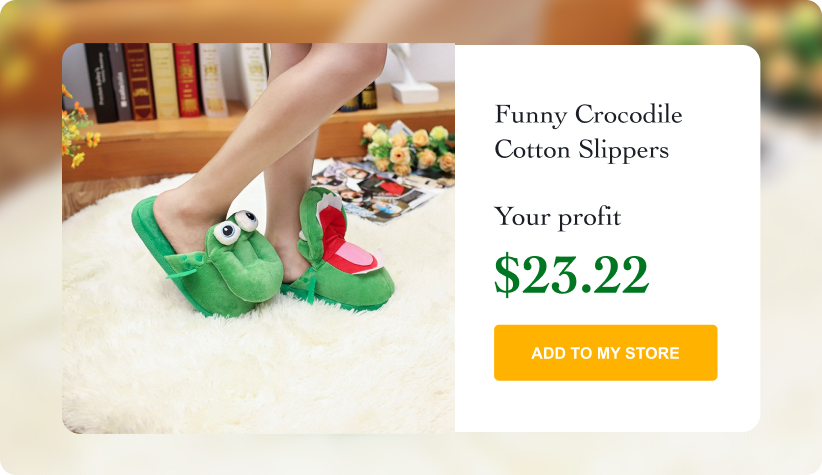 Funny Crocodile Cotton Slippers