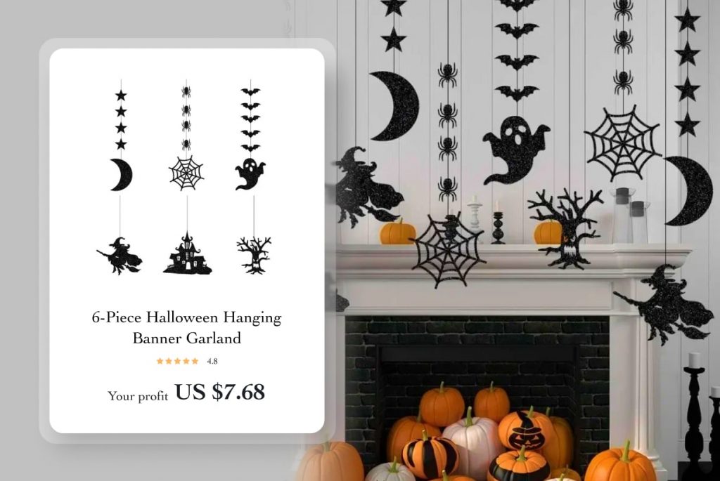 6-Piece Halloween Hanging Banner Garland halloween business