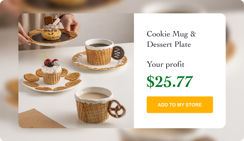 Ceramic Cookie Mug & Dessert Plate