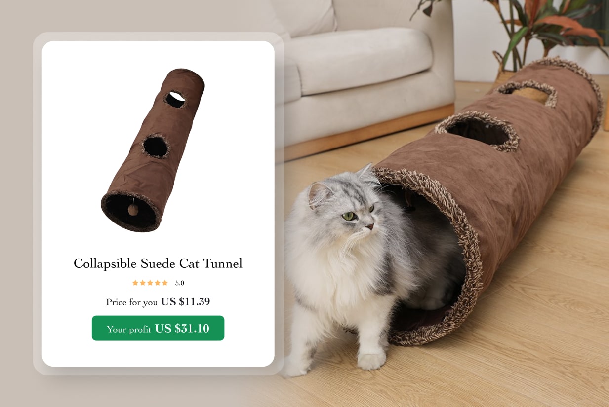 suede cat tunnel