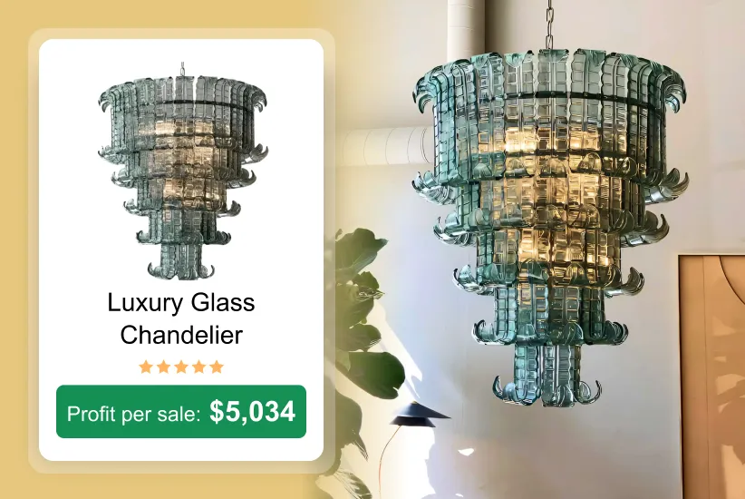 luxury glass chandelier