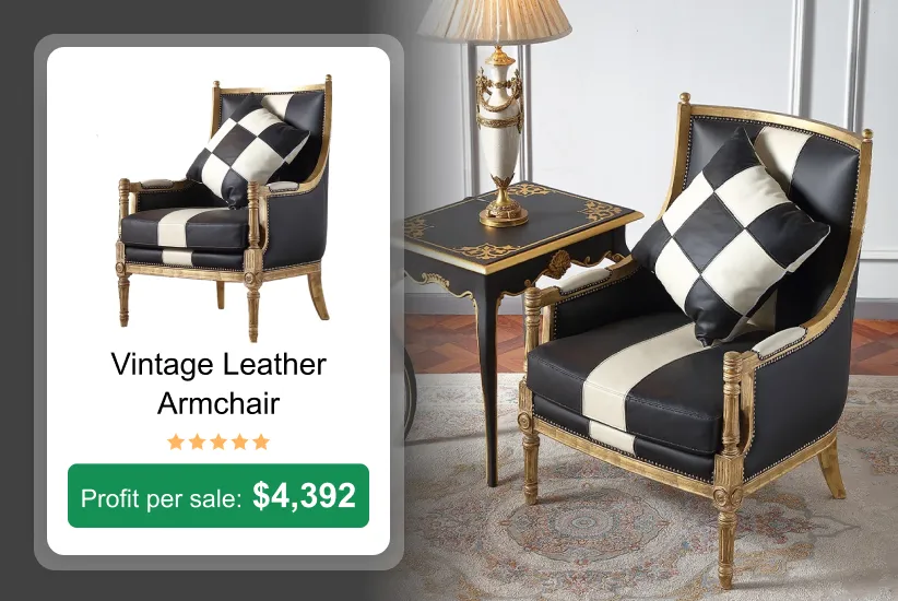 vintage leather armchair