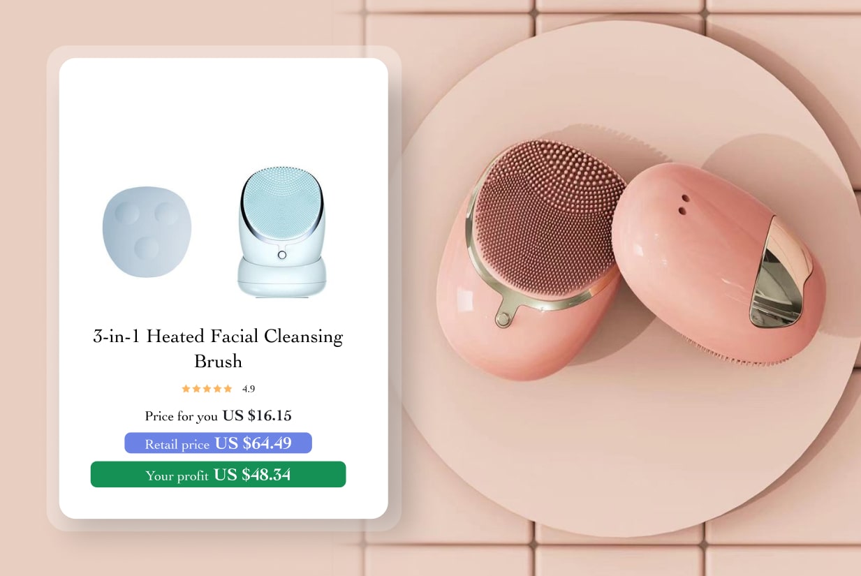 3-in-1 heated facial cleansing brush