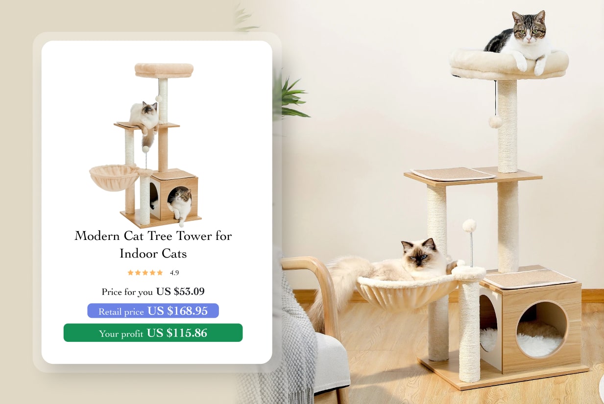 modern cat tree tower for indoor cats