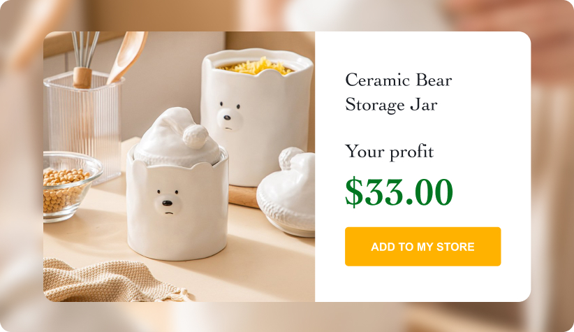 Moisture-proof Ceramic Bear Storage Jar