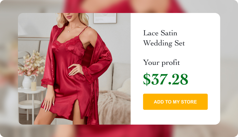 Lace Satin Wedding Nightgown & Robe Set