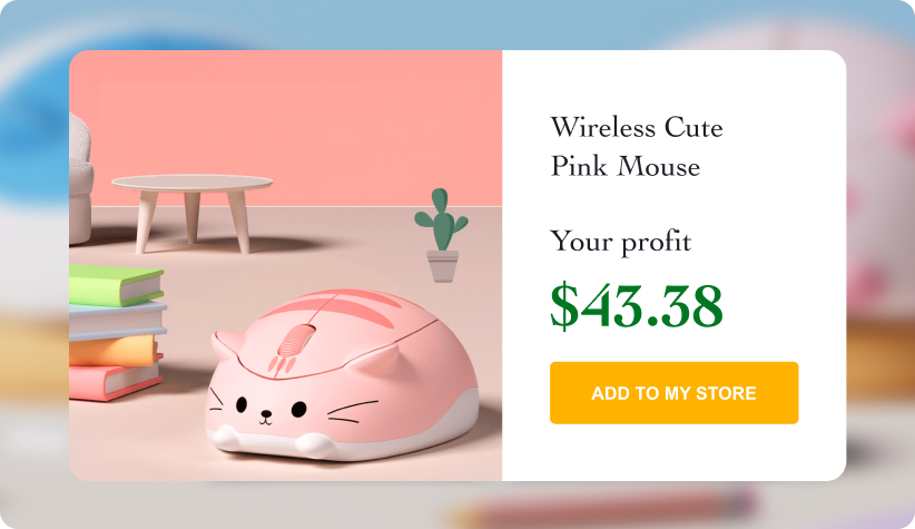 Wireless Cute Pink Capybara and Lucky Cat Mouse