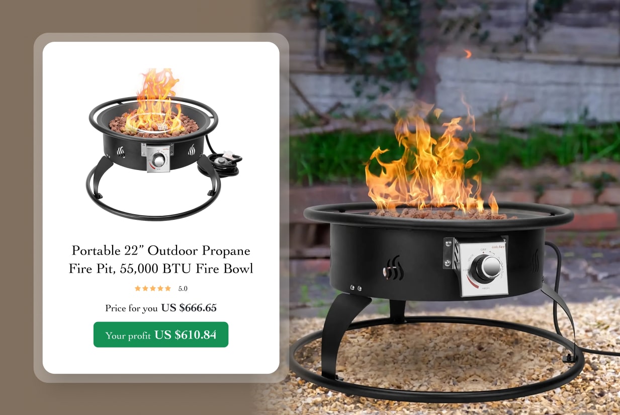 47. Portable propane fire pit