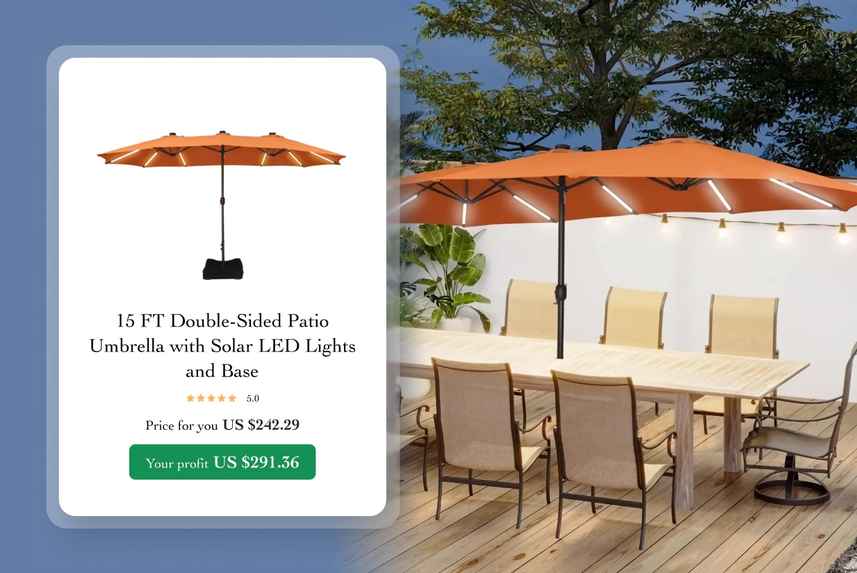 46. Patio umbrella with LED lights