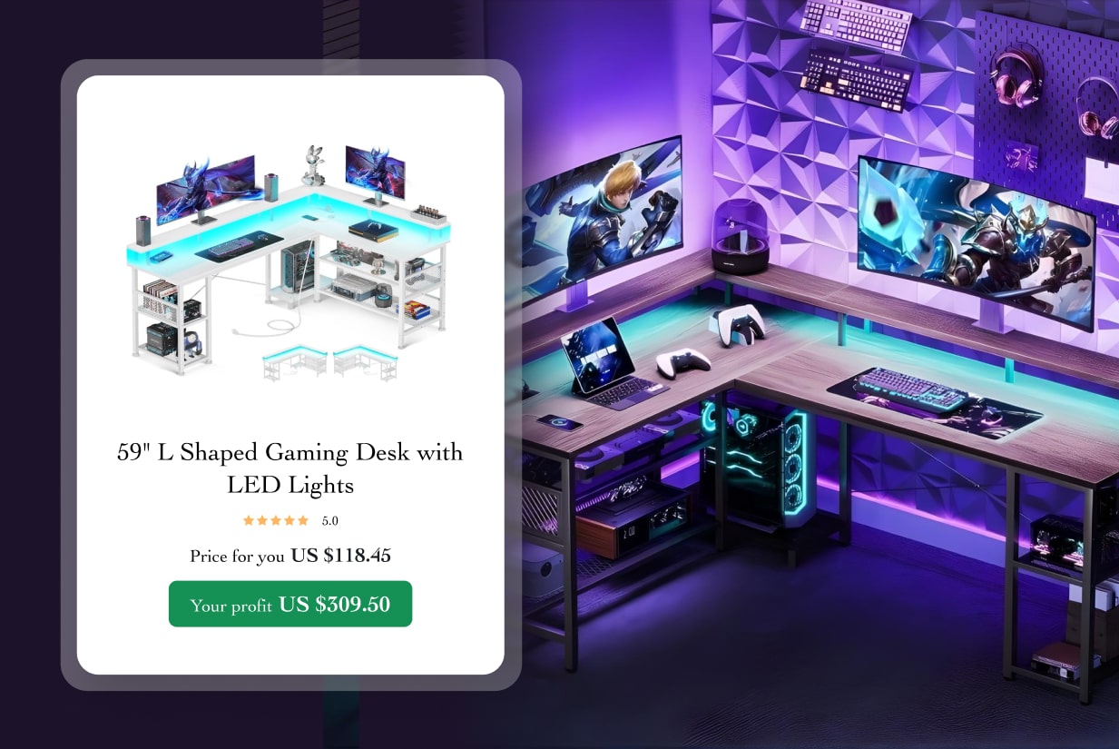 26. L-shaped gaming desk