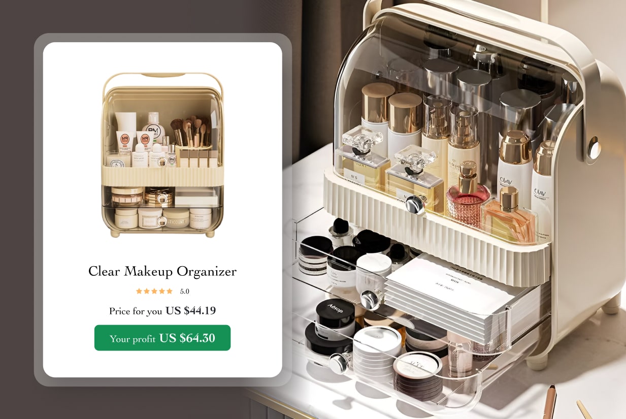 30. Clear makeup organiser