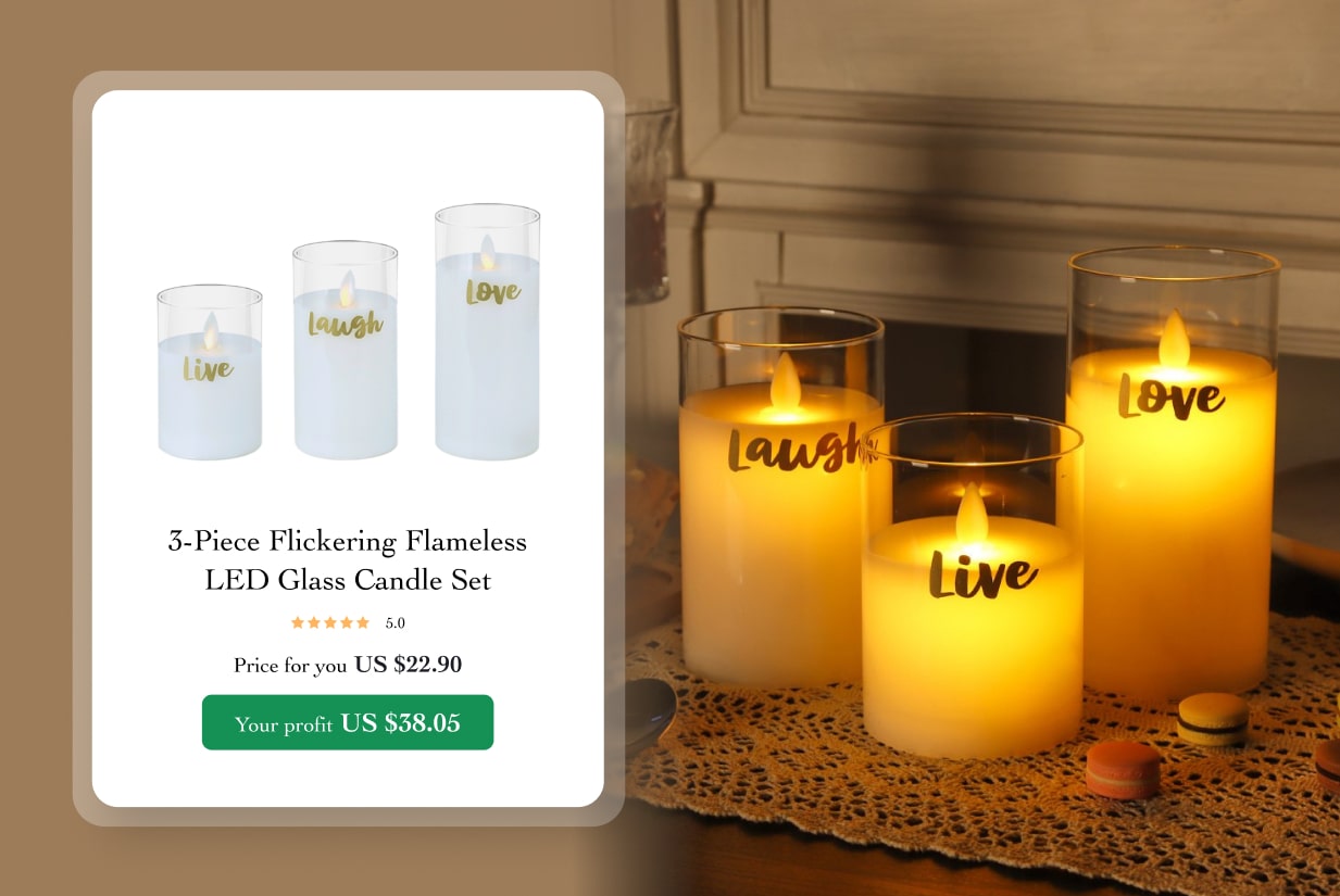 57. LED glass candle set